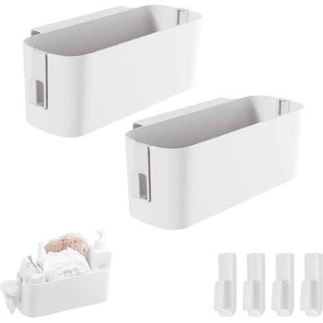 Panier rangement de Chevet Suspendue Avec 2 Crochets Amovibles, Boite de rangement de Chevet, sac de lit En Plastique Pour Table a Langer Bebe, lit Superposé, Dortoir (2 Pièces) (1/5)
