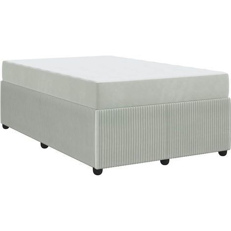 Lit double,Lit adulte,Cadre de lit avec matelas Gris clair 120 x 190 cm Velours CFW2712880 (1/5)
