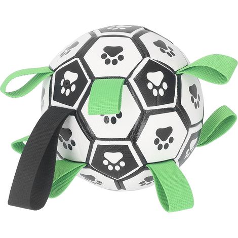 Balles de football pour chien avec son de clochette à l'intérieur, jouet à mâcher couineur pour chiens de grande, moyenne et petite taille (1/5)