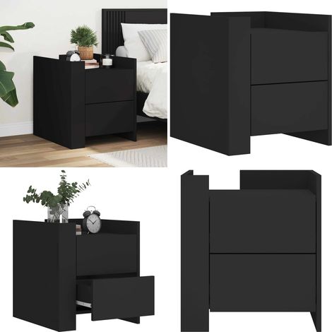 Nachttisch Schwarz 45x50x50 cm Holzwerkstoff - Nachtisch - Nachttisch Schwarz - Holzwerkstoff - Wohnraum - Schlafzimmer - Home & Living (1/5)