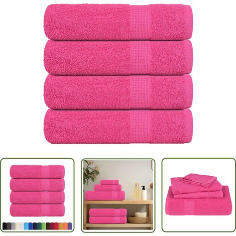 vidaXL Duschtücher 4 Stk. Rosa 70x140 cm 360 g/m² 100% Baumwolle (1/5)