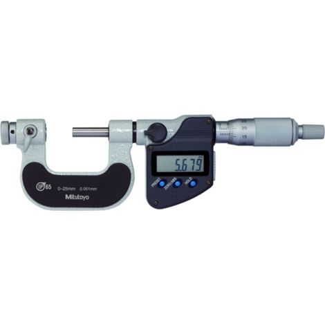 Mitutoyo Digitale Bügelmessschraube IP65 für Gewindemessungen, 0-25 mm (1/4)