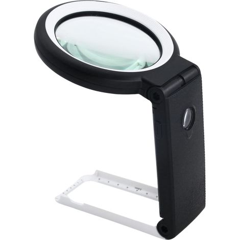 Loupe Portative, Lumière LED 30X, Conception Pliable, Parfaite pour Lire des Journaux et des Livres pour Les Personnes âgées et Les Malvoyants (Black)