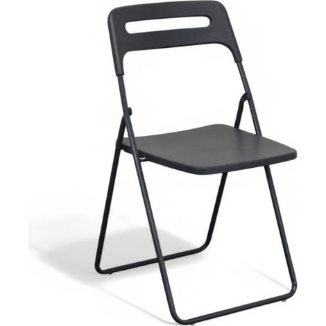 Sedia senza braccioli in resina impilabile con schienale aperto 40x43xH78 cm Elettra - Antracite (1/5)