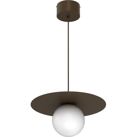 Suspension décorative marron et blanche avec boule opale 1xE27 15W (1/2)
