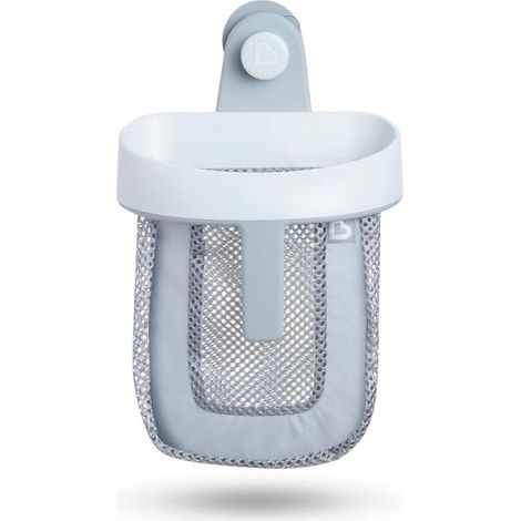 Filet de Bain Super Scoop pour Rangement des Jouets, Panier Amovible, Sac pour Bébé, Bac Rangement Suspendu pour Baignoire et Douche, avec Ventouse et Poignée, Plastique, Gris (1/5)