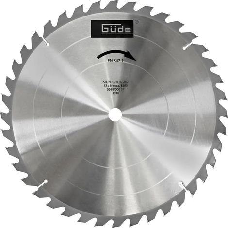 Güde Brennholzsägeblatt HM 500x30x40Z Hartmetall Wippsägeblatt Kreissägeblatt (1/3)