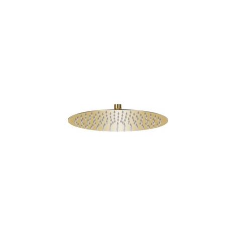 Cabezal de ducha de lluvia de acero inoxidable, redondo, 30 cm, dorado - Crezuo (1/4)
