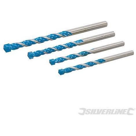 Set di punte da trapano per fori n tungsteno da 5-8 mm Silverline 4pz