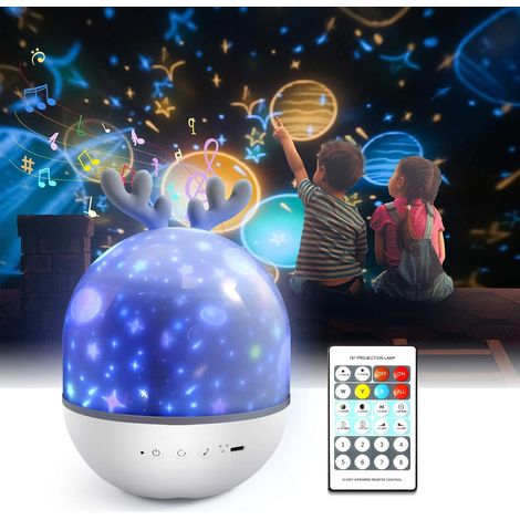 Projecteur Galaxie Magique, Veilleuse pour Enfants, Rotation à 360°, Plusieurs Modes d'Éclairage, Haut-parleur Bluetooth, Minuterie pour une Utilisation en Toute Sécurité (1/5)