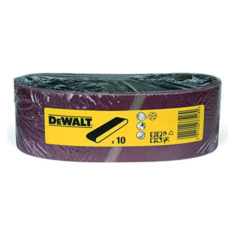 10 feuilles abrasives pour ponceuses à bande DEWALT DT3304-QZ multi-usages 75 x 533 Grain 100 (1/3)