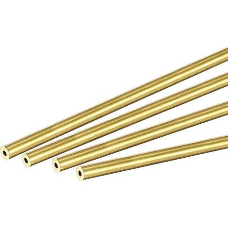 sourcing map Brass Tube Round 3.5mm External Diameter 1mm Wall Thickness 300mm Pipe Length 4 Pcs (1/5)