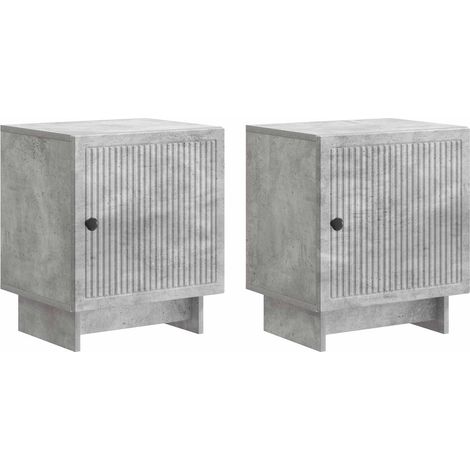 Armario de Noche 2 pcs Gris Hormigón 43 x 34,5 x 50 cm