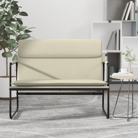 vidaXL Banco de cuero sintético color crema 100x64x80 cm (1/5)
