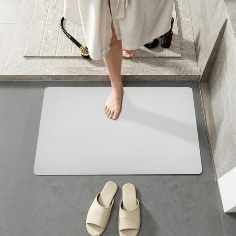 Tapis Salle de Bain Antidérapant en Diatomite (Gris Clair, 120x43cm) (1/5)