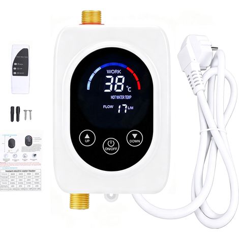 Chauffe-eau instantané électriques 220V 3800W, Chauffe-eau électrique sans réservoir [Classe énergétique A] (1/5)