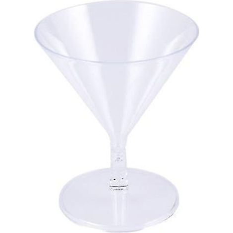 Lot de 24 verres à martini jetables en plastique transparent cristal de 60 ml, incassables, pour cocktails et vins, parfaits pour les fêtes. (1/2)