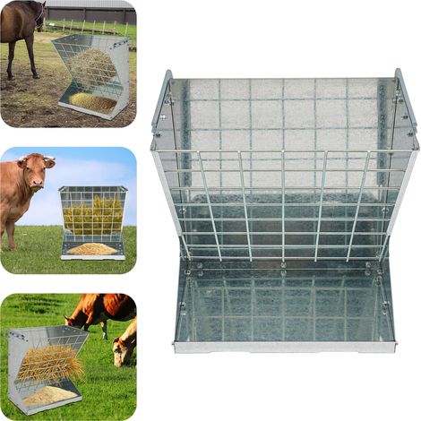 Große Heuraufe für Schafe und Ziegen, Heuraufe, 2 in 1 Heu & Getreide /Feeder
