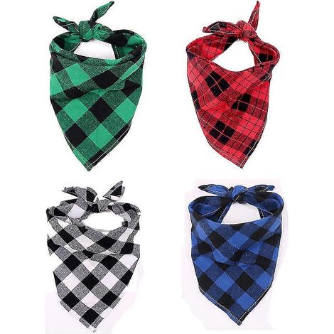bandanas triangulaires à carreaux pour chien, réversibles, unisexes. (1/5)