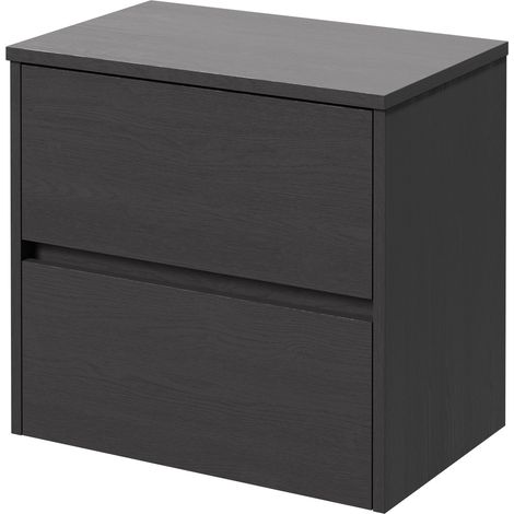 Montego Graphite Grey 600mm Wall Mounted Vanity Unit for Countertop Basins with 2 Drawers (1/5)