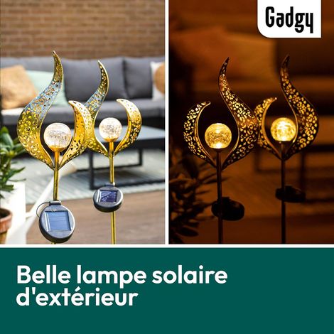 2 lampes solaires effet flamme, boule verre, étanches, jardin/terrasse/allée. (1/4)