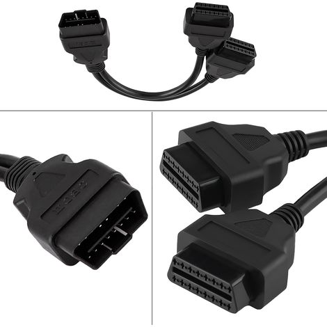 OBD2 16-poliger Stecker auf zwei Buchsen Y-Splitter-Diagnosekabel für Diagnosegerät