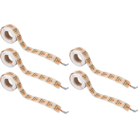 5 rouleaux de 2500 étiquettes autocollantes rondes en papier kraft de 2,5 cm de diamètre, idéales pour les loisirs créatifs, l'emballage de cadeaux et la fermeture d'enveloppes. (1/5)