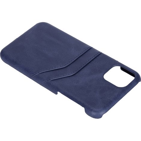Étui de téléphone fin en cuir PU avec emplacements pour cartes et protection pour objectif de l'appareil photo pour iPhone 11 Pro Max 6,5 pouces (bleu) (1/5)