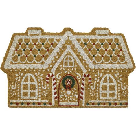 Tapis De Soin - Tapis D'Entrée Noël Maison En Pain D'Épices - 40x60 cm - Pour Porte D'Entrée Intérieure Et Extérieure - 1 Pièce (1/5)