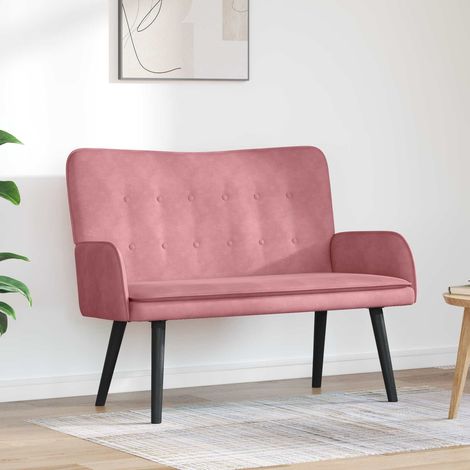 Sofá de Dos Plazas Rosa 115 x 61 x 87 cm Terciopelo