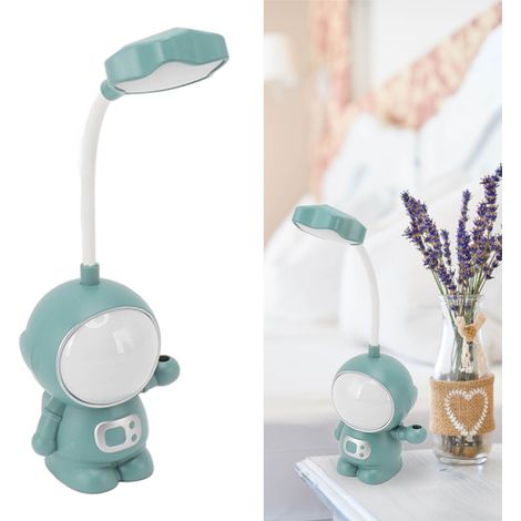 Lampe de chevet LED 3W Creative Astronaut rechargeable USB, douce pour les yeux, avec taille-crayon intégré, 5V, verte + veilleuse sept couleurs (1/5)