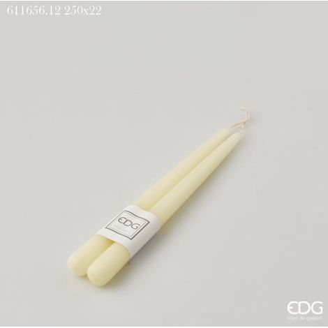 EDG Enzo De Gasperi Candela Stelo Liscio 250 x 22 Mm 2 Pz Ivory