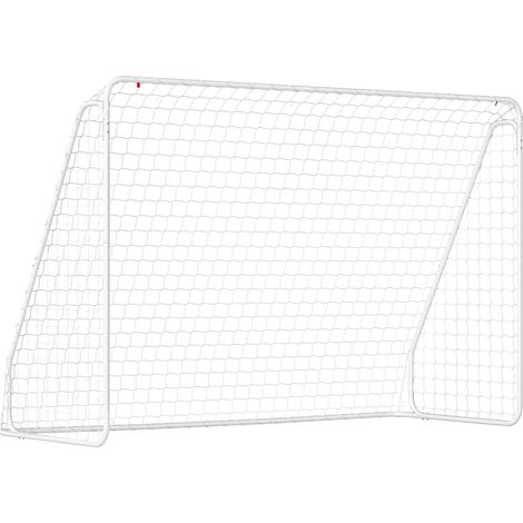 Porta da Calcio per Giardino 301x120x200 cm con 6 Picchetti a U in PE e Metallo Epossidico Bianco (1/5)