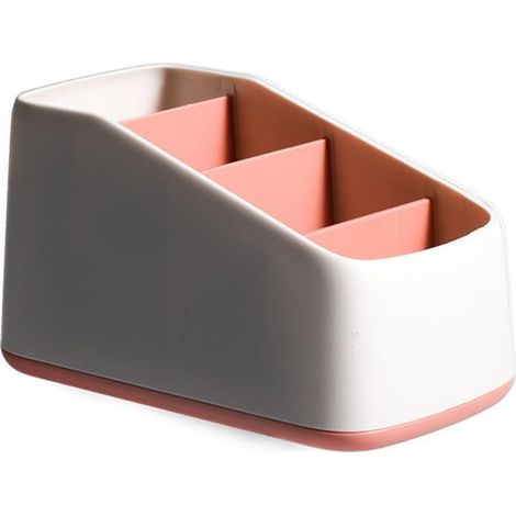 Organiseur de bureau, bote de rangement,support pour télécommande TV,4 compartiments,ABS,peu encombrant,organiseur(rouge) (1/5)