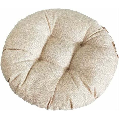 Rundes Leinen-Sitzkissen, Tatami-Bodenkissen aus Baumwollleinen, dickes, weiches Stuhlkissen für Bürostühle, bequemes, verdicktes Stuhlkissen für Küche, Schlafzimmer, Sofa, Auto (4040 cm)