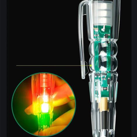 Induktiver elektrischer Prüfstift, hochpräziser Spannungsdetektor zur Erkennung von Kabelbrüchen, 2 Kontrollleuchten, Werkzeug für Elektriker. (1/5)