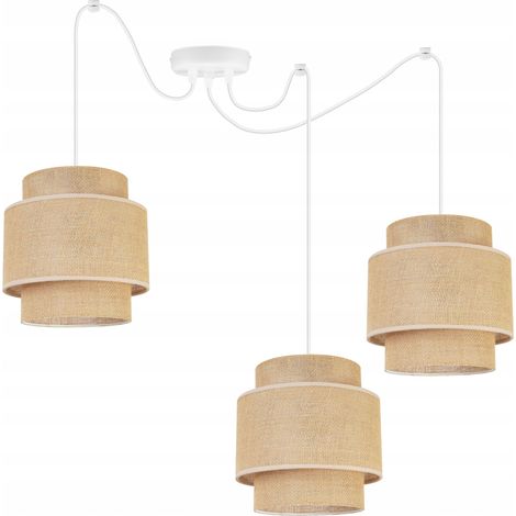 LAMPADA A SOSPENSIONE, LAMPADARIO DA SOFFITTO, PARALUME, BOHO JUTA