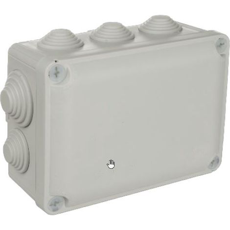 "Ybox" oberflächenwasserdichte Anschlussdose mit 8 Konen und Blindabdeckung IP55/IK08 16,1x12x7,5cm graue Farbe (1/2)