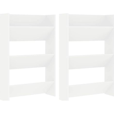 Armoires à chaussures murales 2 pcs Blanc 60x18x90 cm Aggloméré fr8541 - Maison La Vie (1/5)