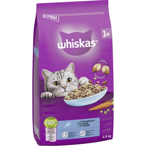 Whiskas Beutel Trocken Adult 1+ mit Thunfisch 3,8 kg Trockenfutter Katze (1/3)