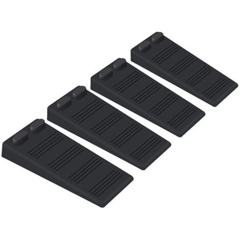 QORVA-(Noir)4 pièces cale porte caoutchouc souple, Hauteur Reglable Antidérapante bloc, Non Toxique, Non Odeur arrêt de porte, Protège Sols et Murs, Pour Tapis, Béton, parquets
