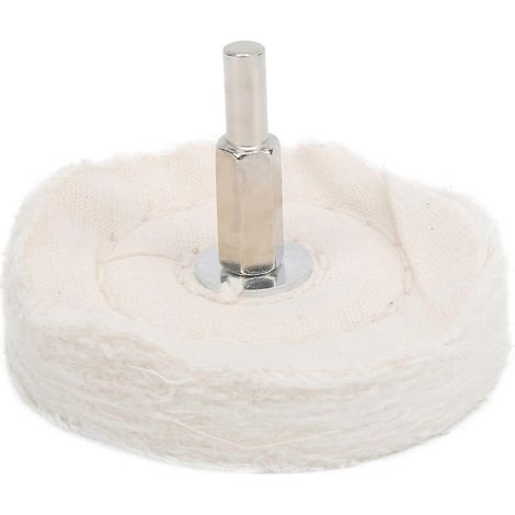 Disque de polissage en tissu blanc plat, type coton, outil de polissage de surface miroir avec poignée, 75 mm (1/4)