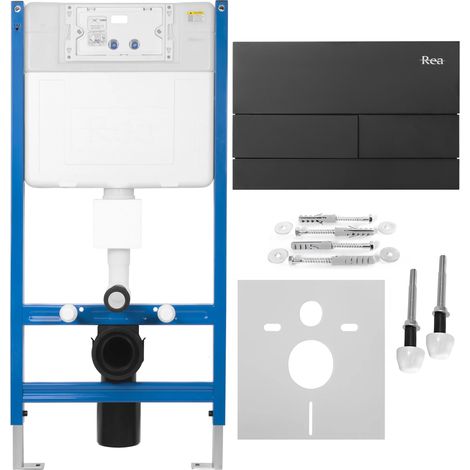 REA VORWANDELEMENT FÜR WC T MAT BLACK + DRÜCKPLATTE T (1/5)