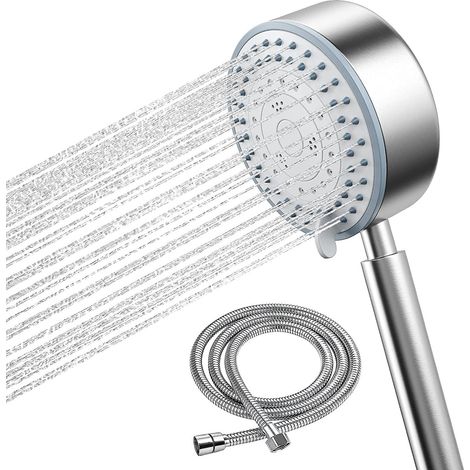 Ensemble pommeau de douche et flexible 2 m, pommeau de douche haute pression à économie d'eau avec 4 jets (1/5)
