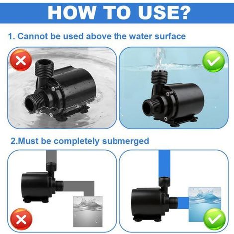 Mini Pompe À Eau 12V Dc, Mini Pompe À Eau Submersible 800L/H Max.5M Avec 5 Vitesses, Ultra Silencieuse, Moteur Sans Balais, Pour A (1/5)