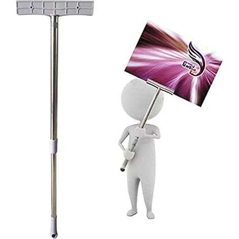 Support Pour Panneau Rétractable - Tige Télescopique En Alliage D'aluminium - Hauteur Réglable 55 À 91 Cm - Pour Manifestations Défilés Publicité Extérieure - 1 Pièce (1/5)