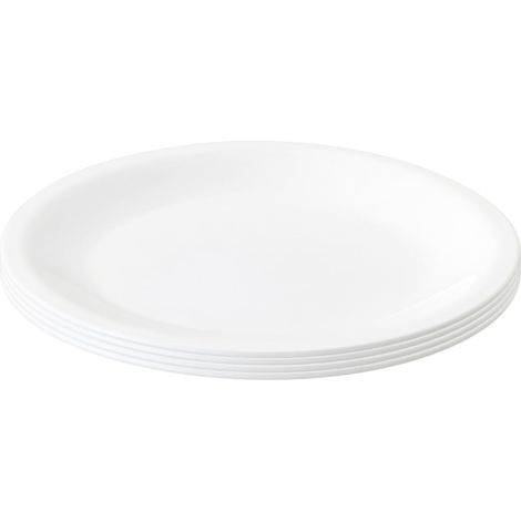 Lot de 4 assiettes en plastique, anthracite, Ø 23,5 cm, plates, incassables, réutilisables, passent au micro-ondes et au lave-vaisselle, sans BPA (1/5)