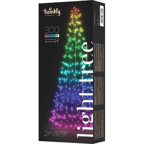 Twinkly Light Tree Albero luminoso Smart con 300 LED RGBW da Esterno, 2 metri, Controllabile via App (1/6)