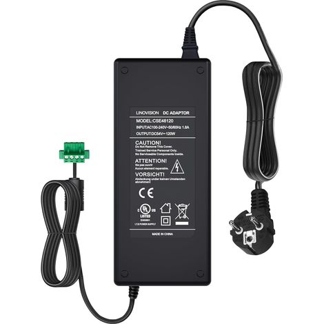 Adaptateur d'alimentation DC 48V 2,5A 120W, AC 100-240V, pour Switch PoE et NVR PoE (1/5)