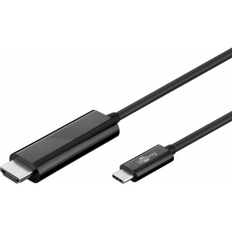 Goobay 77528 1.8m USB C HDMI Negro adaptador de cable de vídeo - Adaptadores de cable de vídeo (1,8 m, USB C, HDMI, Macho, Macho, Negro) (1/2)